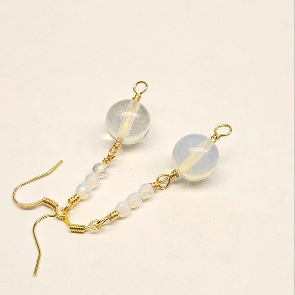 Opalite Beaded Earrings - Picture 4 of 7